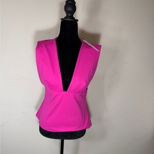 Susana Monaco Pink V Neck Sleeveless Tank Top - NWT - L